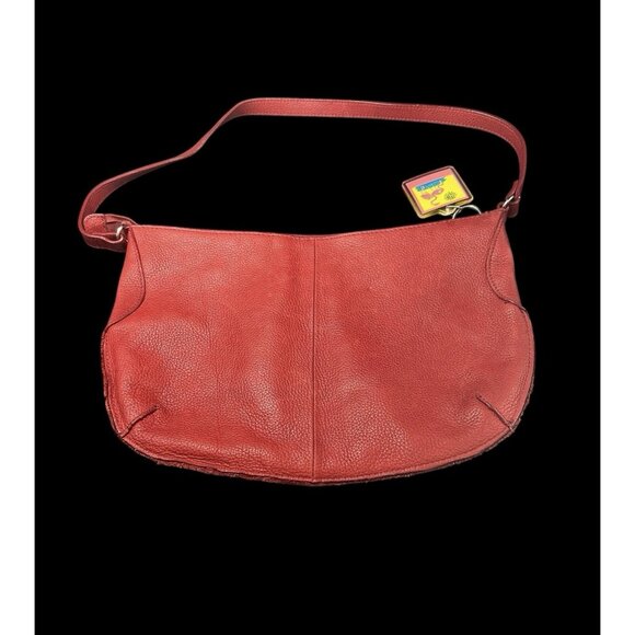 Vintage St Johns Bay Genuine Red Pebble Leather Hobo Shoulder Bag Purse 13 x 9 - Picture 1 of 12